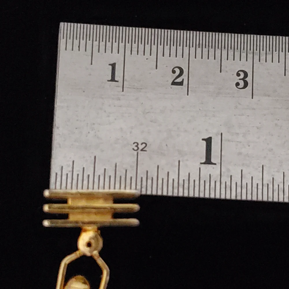 Christian Dior Polished Gold Plated Cufflinks Classic Design Triple Layered